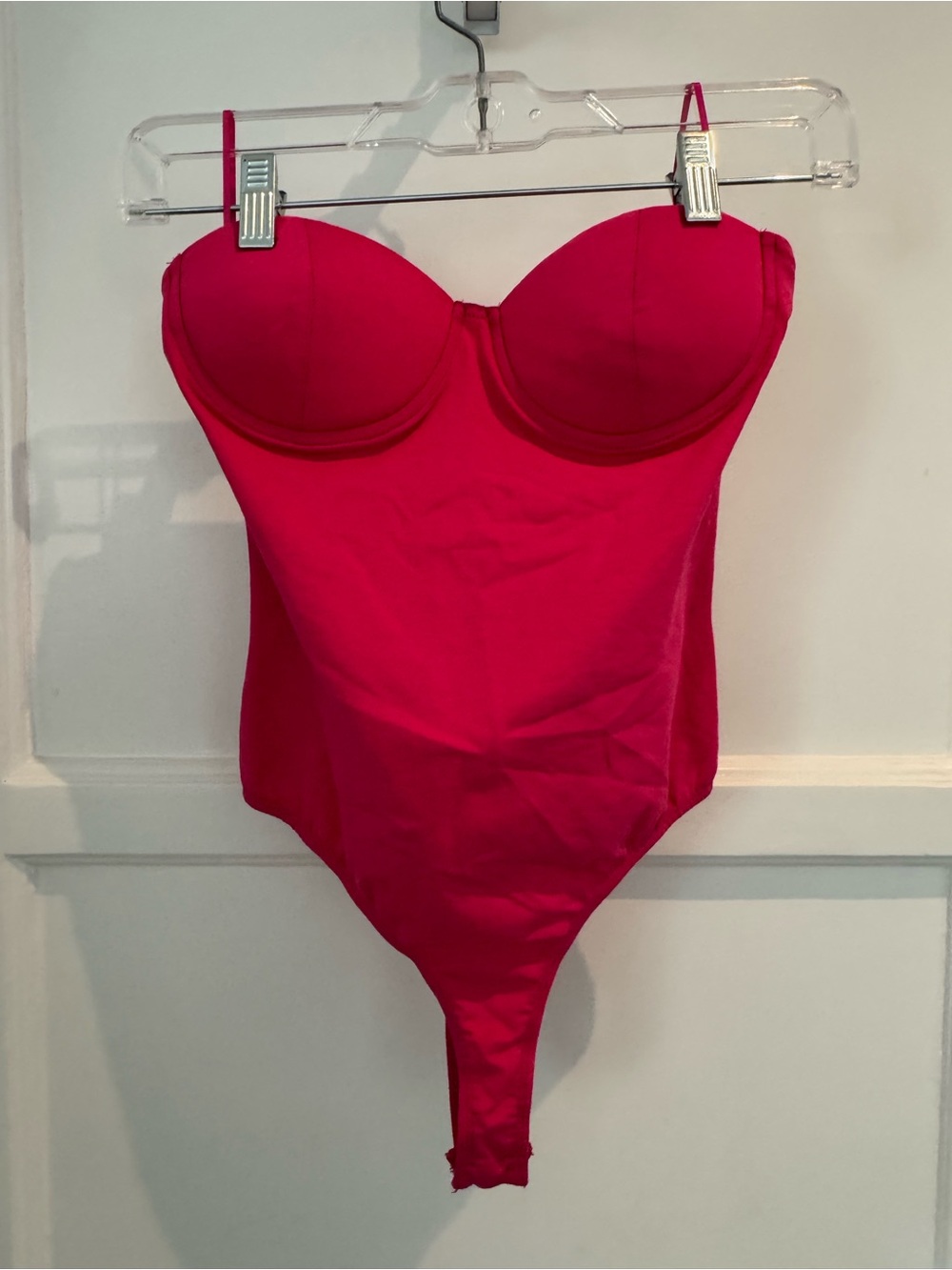 superdown Hot Pink Strapless Molded-Cup Bodysuit